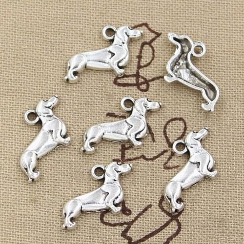 15pcs Charms Dog Dachshund 20x15mm Antique Making Pendant fit,Vintage Tibetan Bronze Silver color,DIY Handmade Jewelry