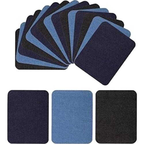 18pcs Iron-on Jeans Patches Denim Clothes Repair Decorative Cloth Stickers