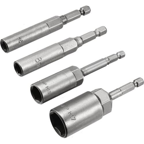 2 Pcs 1/4" Quick-Change Hex Shank Nut Setter Driver Drill Bit, 80mm Length, Metric No-Magnetic