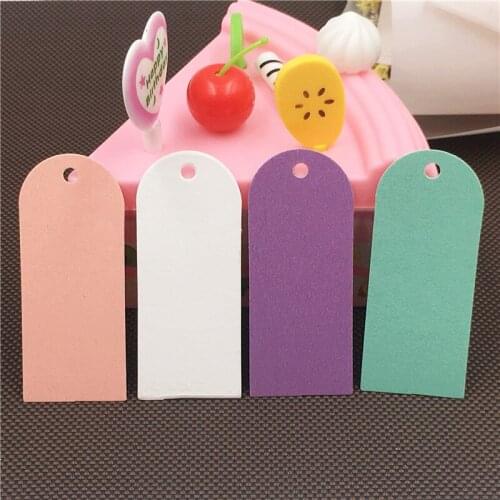 200Pcs/Lot 6x2cm Lip-deep Solid Candy Colors Hanging Gifts Price Favor Tags Labels For Packing Food Cake Jewelry Present Cards