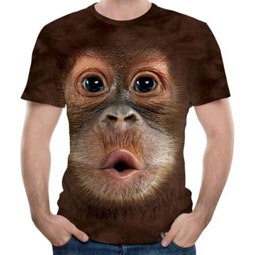 2021 Summer Printed Animal Monkey T-shirt Short Sleeve Funny Design Casual Tops Tees graphic T-shirt 3D men women T-shirts