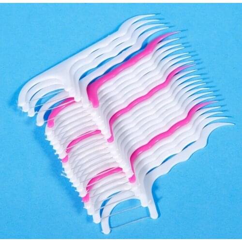 50pcs Oral Gum Teeth Clean Care Floss Thread Dental Plastic Tooth Picks