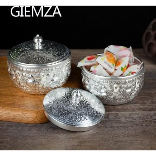 GIEMZA Bowling Accessories Pet Food Salad Bowl with Lids Tin Dried Fruit Storage Hors D 'oeuvres Tom Yum Goong Metal Mixing Can
