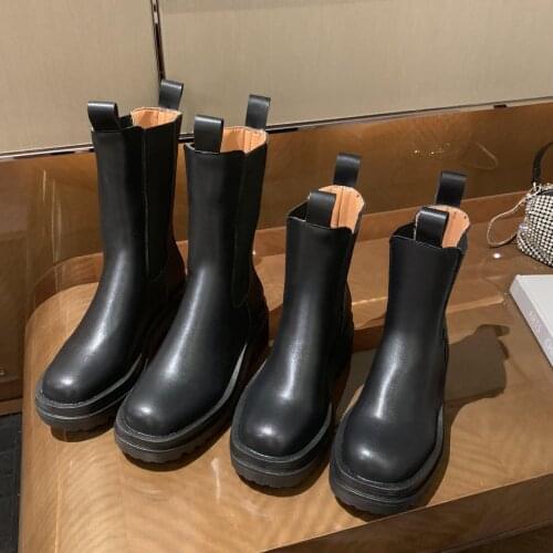 Women Chunky Heel Ankle Boots Woman Shoes Autumn Brand Designer Chelsea Boots Female Platform Boots Lasdies Fashion