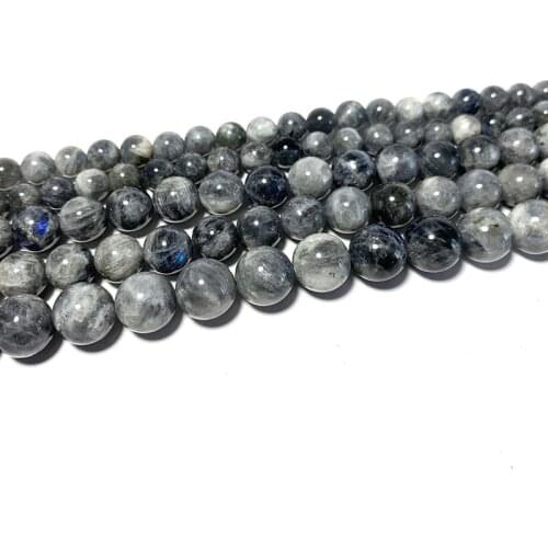 LUOMANXIARI Natural Round Gray Black Dream Labradorite Stone Beads For Jewelry Making DIY Bracelet Necklace Charms 6/8/10MM 15
