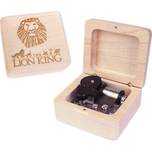 Sinzyo Handmade Wooden The lion sleep tonight Music Box birthday Gift For Christmas/Birthday/Valentines day gift boxs