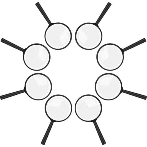 Kids Magnifying Glass 8 Pcs, Plastic Handheld Mini Portable Magnifying Glass Small Children Magnifier Toys for Explorer