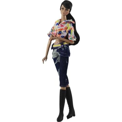 Wild Cow Girl Style Outfit Suit Sets for Barbie BJD FR SD Doll Clothes Role Play Accessories Toys for Girl