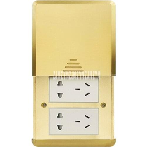 Double 5/6 Hole Slide Cover Type Floor Plug Copper Floor Socket Waterproof Floor Receptacle Straight Cutting Quick Connection