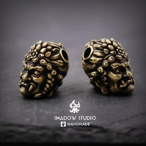 EDC Tibetan Silver Brass Knife Beads A Pendant Paracord Outdoor DIY Decorations Tibetan Silver Brass Camping Gear EDC Tools