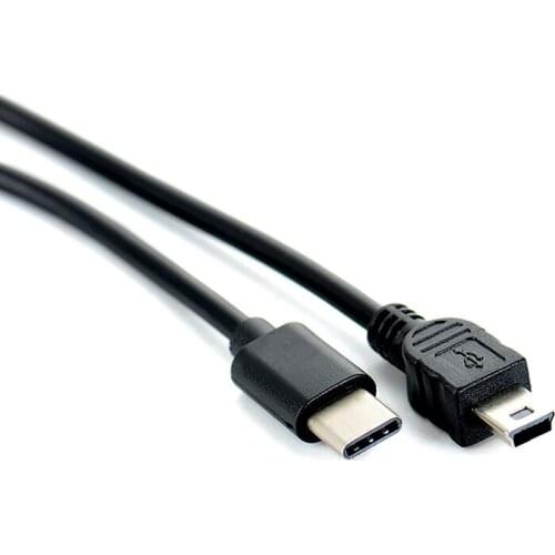 Hot sale 1pc USB Type-c to Mini USB Cable USB-C Male to Mini-B Male Converter Adapter Lead Data Cable 30cm