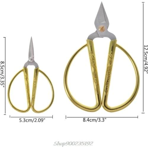 Hot Gold Dragon Phoenix Bonsai Scissors Wedding Shears Home Office Cutting Tool S15 20 Dropshipping