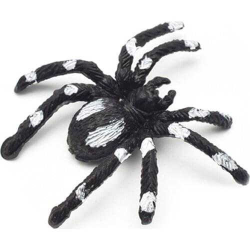 Simulation Spider Toy Trumpet Flower Spider Black Horror Scary Spider Model Fake Spider Whole Person Toy