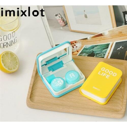 Imixlot Creative Personality Book Modeling Travel Glasses Contact Lenses Box Unisex Cute Portable Eyes Care Kit Holder Container