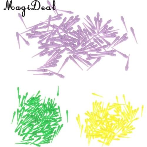 MagiDeal Strong Funny 100Pcs/Lot Dart Soft Tips Points 2BA Standard Darts Needle for Adult Dart Sports Game Green/Yellow/Purple