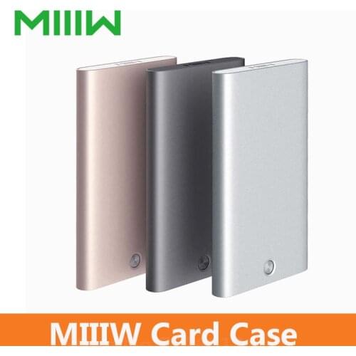 MIIIW card case Creative Mechanical button Box Cover Metal Wallet ID Card Box portable Credit Card Holder