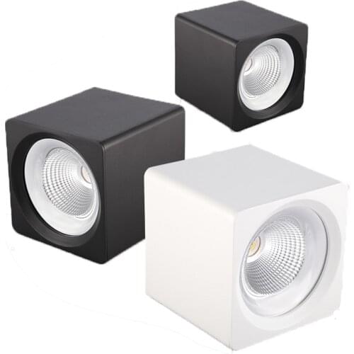 Surface square dimmable COB LED downlight 9W 12W 15W 20W 30W LED ceiling spotlight AC85~265V LED surface light indoor lighting