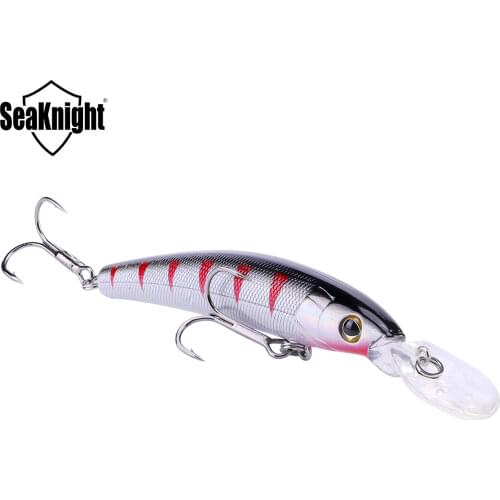 SeaKnight Brand SK014 Series 1PCS Suspend Minnow Fishing Lure 12g 95mm 0-1.8M Hard Artificial Bait with 2PC Hooks Fishing Tackle