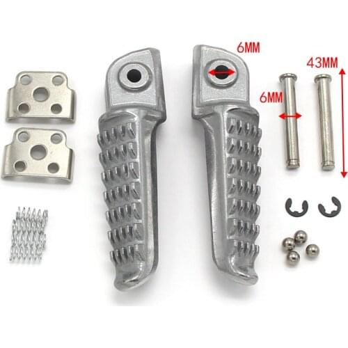 Silver Rear Footrests Footpegs Foot pegs For Kawasaki Z750 Z900RS ZR900 Z900 ZR800 Z800 ZR1000 Z1000 34028-0005 R 34028-0004 L