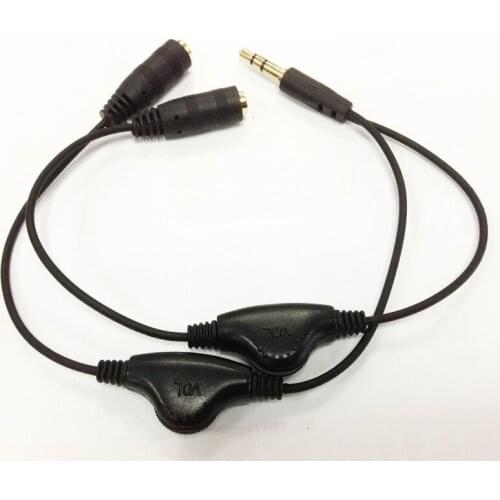 Headphone Splitter 3.5mm Jack Stereo Audio Adapter Male to 2 Female Volume + - Control Earphone Extension Cords Phone cables