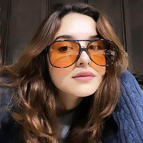 Vintage 70s Sunglasses Women Men Plastic Pilot Sunglass Classic Large Squared Frame women luxury sunglasses UV400 gafas de sol