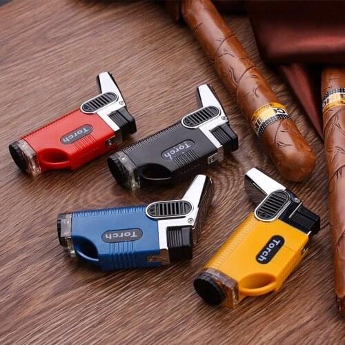 Windproof Butane Gas Torch Lighter Cigarette Turbo Tube Pistol Cigarette Lighter Portable Cigar Accessories Men’s Gifts