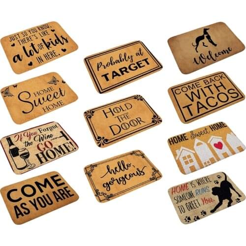 Home Funny Non-Slip Door Mat Indoor Bathroom Kitchen Floor Carpet Flannel Rug X7XD