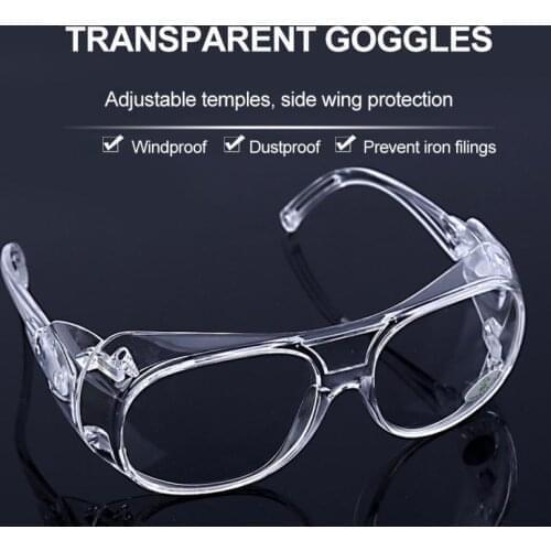 Safety Clear Glasses Anti Splash Eye Protection Anti-Dust Goggles Transparent Silicone cycling Driver Goggles Interior