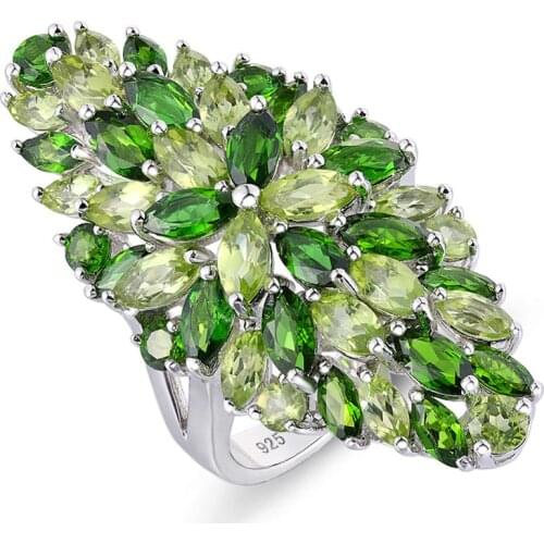 GZ ZONGFA Fashion Style Flower Type Natural Amethyst Gem Women Fine Jewelry 925 Sterling Silver Ring