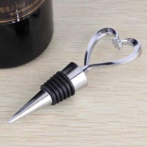 1PC Elegant Heart Shaped Red Wine Champagne Wine Bottle Stopper Valentines Wedding Gifts OK 0771