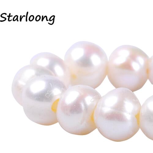 1pack/lot A high quality 7-8mm round white Thread punch natural freshwater pearl beads jewelry making for necklace & bracelet
