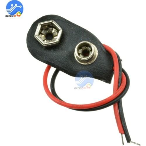 10Pcs PP3 MN1604 9V Battery Holder Clip Snap Connector Jack Cable Wires Lead Convertor for Battery Storage Boxes