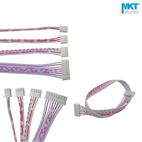 100Pcs 50cm Double XH2.54 Header AWG26 Red White Wire Cable 2P 3P 4P
