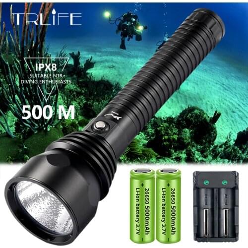 10000mAh XHP90.3 Most Powerful LED Scuba Diving Flashlight 200m Underwater Torch 4000LM Waterproof XHP70 Dive Lamp Lantern Light