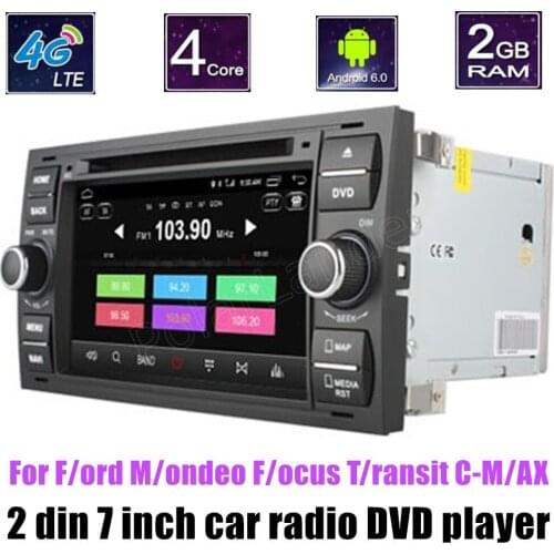 2 din 7 inch Android 6.0 CAR DVD player For F/ord M/ondeo F/ocus T/ransit C-M/AX car audio stereo Multimedia GPS