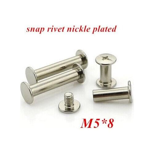 200pcs/lot M5*8 Nickel Plated Book Screw,Album Blinding Screw Snap Rivet/ M5X8 Picture Book Screw Rivet