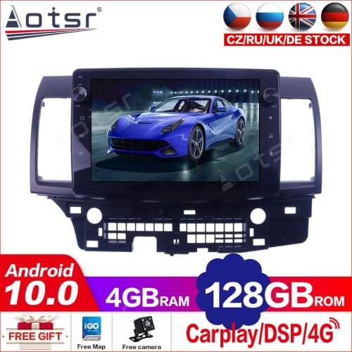 4+128G For Mitsubishi Lancer 10 CY 2007 - 2015 Android10 Car Multimedia Player GPS Navigation Auto Stereo Head Unit Tape Recorde