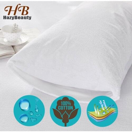 4-Pack Cotton Terry Pillow Protector 100% Waterproof Protector Hypoallergenic Soft and Comfortable Pillowcase Covers(No Zipper)