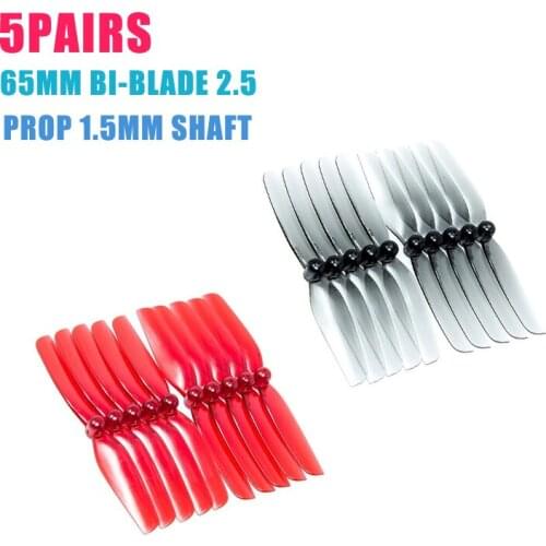 5pairs HQ props Micro Prop 65mm Bi-Blade 2.5" Prop 1.5mm shaft propeller FPV Racing RC drone Quad Copter spare parts accessories