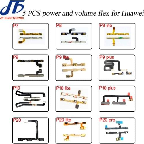 5pcs/lot New Power ON/OFF Volume Button switch Flex Cable Ribbon Replacement for Huawei P7 P8 p9 P10 P20 lite plus pro part