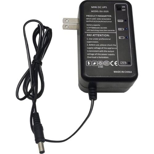 Rechargeable 5000mAh 5V 9V 12V DC Output UPS Battery Pack for WiFi Router LED