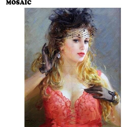 Mosaic 5d diamond painting woman Cross Stitch beauty Embroidery diamond picture rhinestones Craft Icon Needlework Home Decor