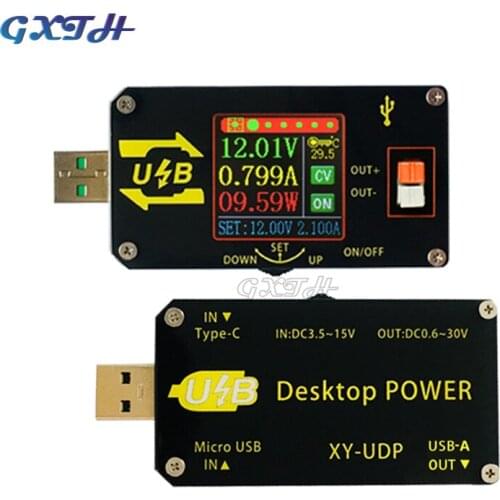XY-UDP Digital USB DC DC Converter CC CV 0.6-30V 5V 9V 12V 24V 2A 15W Power Module Desktop Adjustable Regulated power supply