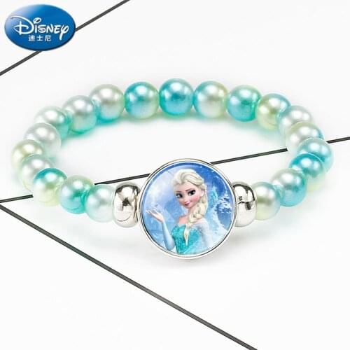 Disneys new frozen rainbow fairy tale princess doll parts Elsa Isana Beaded Bracelet cute girl cartoon Bracelet childrens toys