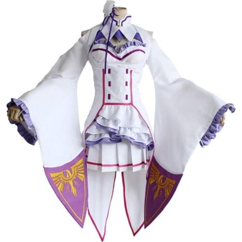 Brdwn Re:Rezo womens Emilia cosplay Costumes dress Suit (Top+Skirt+Socks+hairwear)