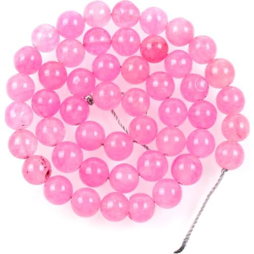 Natural Stone Beads Rose Red Transparent Marble Loose Beads for Jewelry Making Needlework DIY Bracelet Strand 4-12 MM