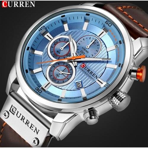 CURREN 8291 Top Brand Luxury Men Fashion Leather Quartz Watch Mens Casual Date Watches Male Waterproof Clock Montre Homme