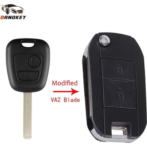Dandkey 2 Buttons Remote Key Shell Case Folding Flip For Citroen C1 C2 C3 C4 C5 C8 Xsara Picasso For Peugeot 307 107 207 407