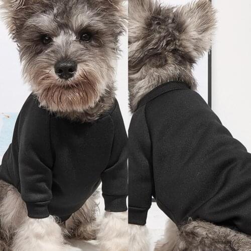 Black Stylish Dog Warm Knitwear Coat Thinking Puppy Sweater Close-fitting for Autumn