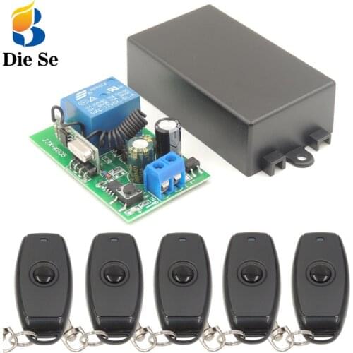 DieSe Newest 1 Button Universal Wireless Remote Control and 433Mhz AC 85~220V 1CH Relay Receiver Module For LED and Light Lamp